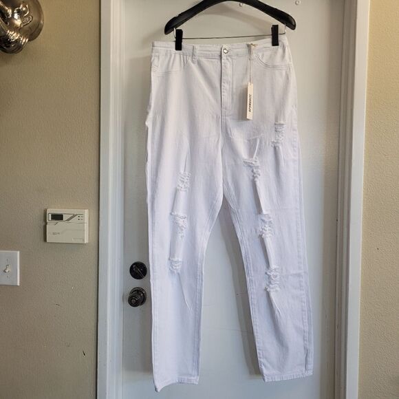 Aphrodite white distressed jeans  - Picture 1 of 7